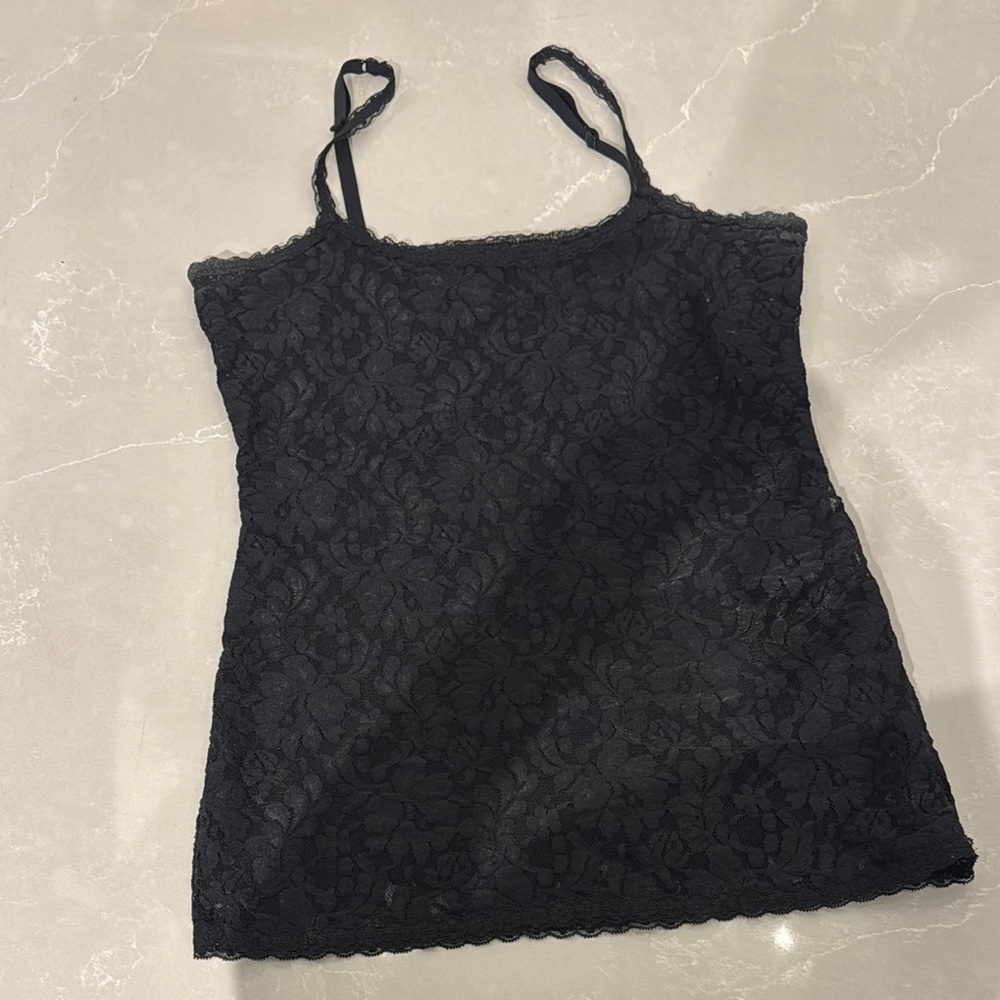 Elegant Black Lace Camisole Top